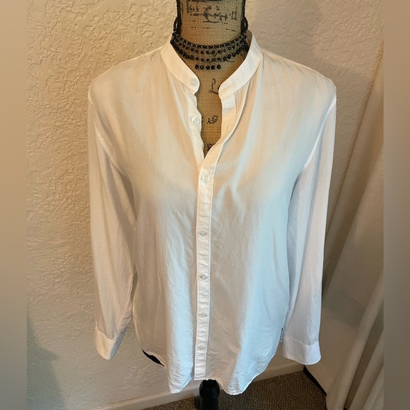Calvin Klein Button Down Shirt with Band Collar - Picture 1 of 6